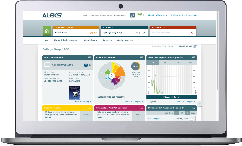 ALEKS Dashboard Aleks仪表板