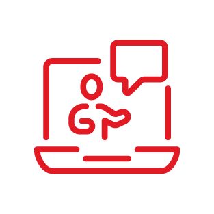 Laptop with lecture icon 带演讲图标的笔记本电脑