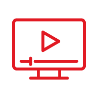 Desktop with play button icon 桌面与播放按钮图标
